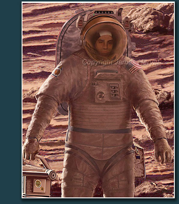 Detail view of Mars astronaut