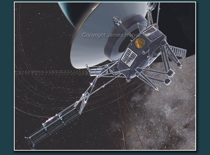 Detail view of Voyager spacecraft